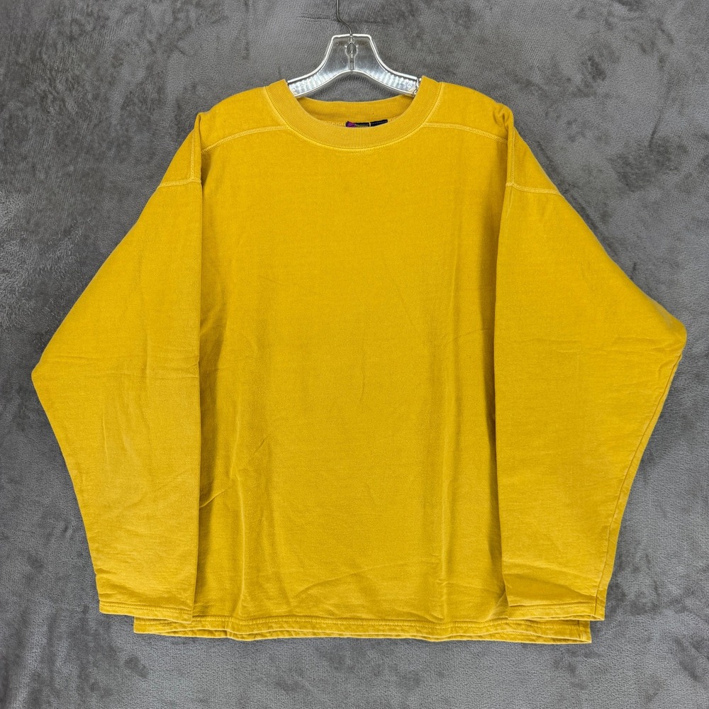 Flash Avanti Sweatshirt Mens Large Yellow Garment Dyed Cotton Crewneck Canada